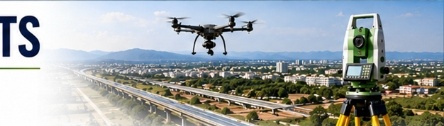 Aerial Drone Survey & Total Station Equipment Scenery