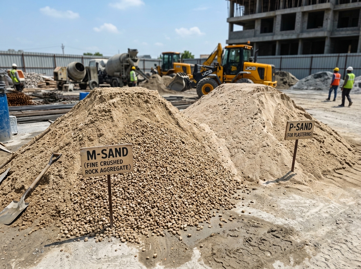 Zone II Washed Cubical Manufactured Sand M-Sand and Plastering P-Sand